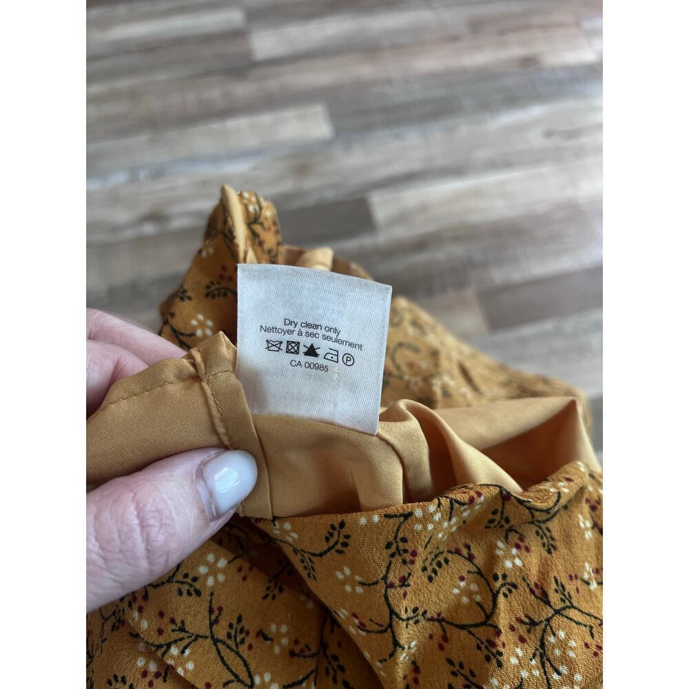 Veronica Beard Spencer Floral Print Ruffle Zip Font Skirt Size 2 Saffron - Picture 7 of 7